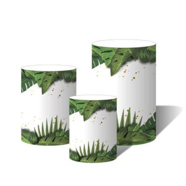 Imagem de Trio Capas Para Cilindro Versátil Costela de Adão Folhas Tropicais e P