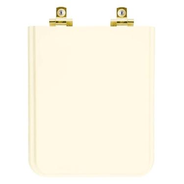 Imagem de Assento Sanitário Soft Close Square Biscuit Para Vaso Incepa Com Ferragem Dourada