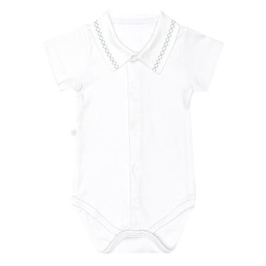 Imagem de Body Bebê Menino Gola Polo Branco Detalhe Verde Fofinho-Masculino