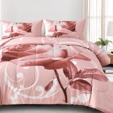 Imagem de Conjunto de edredom WONGS BEDDING Pink Queen com 2 fronhas