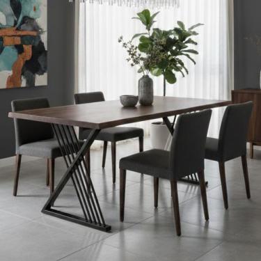 Imagem de Base de Mesa Francis Em Aço Carbono 1,80m x 0,90m Para Tampo de Madeir