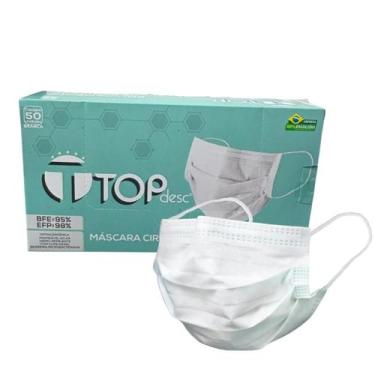 Imagem de Máscara Cirúrgica Descartável Tripla Camada com Elástico 50 Unidades -