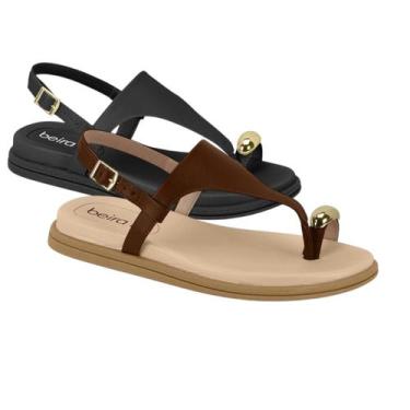 Imagem de Sandália Feminina Ring Toe Beira Rio 8513.113 - 36, Conhaque, 37