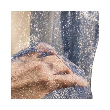 Imagem de Tecido De Tule Com Glitter Prateado E Lantejoulas, Renda De Rede Macia