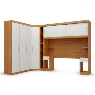 Imagem de Guarda Roupa De Canto Modulado Casal Freijo Off White Batrol Freijo Com Off White
