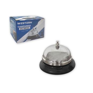 Imagem de Campainha de Mesa tipo Sineta p/ Recepção e Balcão - WESTERN