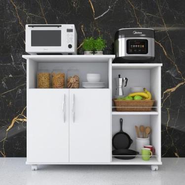 Imagem de Balcão Multiuso com 2 Portas e Espaço para Frutas  Compacto e Funciona