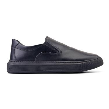 Imagem de Tênis Slip-on 100% Couro Fortis Santorini All Black Masculino-Masculino