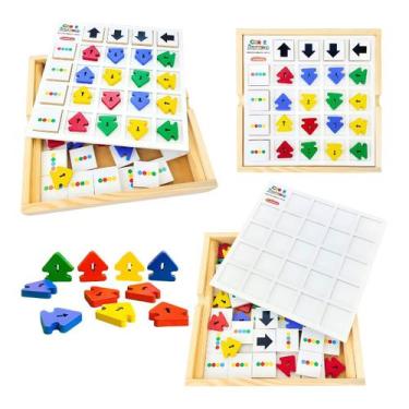 Imagem de Cor e Sentido Brinquedos Educativos de Madeira Cognitivo Infantil Raci