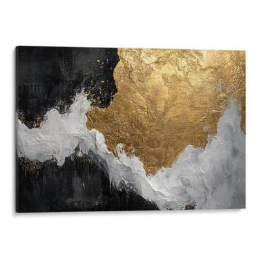 Imagem de Quadro Dourado Encontro de Luz e Sombra - Mioquadros, 180x120 cm, Bord