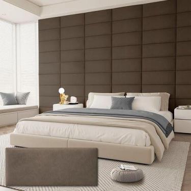 Imagem de Cabeceira 14 Placas Size Moderna Estofada Painel Autocolante - - Soft 