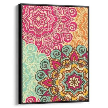 Imagem de Quadro Mandala - Flores Coloridas por Tons Alegres e Marcantes - Mioqu