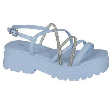 Imagem de Sandália Ramarim Tratorada Plataforma Brilho Flatform 38203 Cor:CapriT