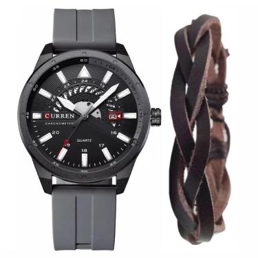 Imagem de Relógio Esportivo Curren Analógico Masculino Bracelete Couro-Masculino