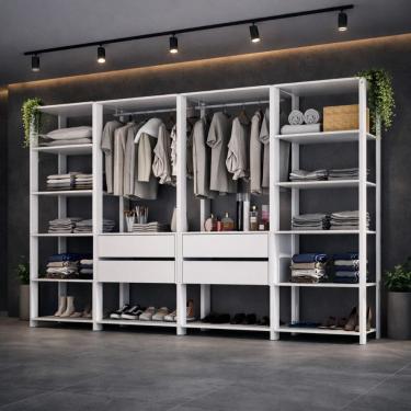 Imagem de Guarda-Roupa Closet Modulado Arizona 4 Gavetas 270cm Multimóveis MP4784
