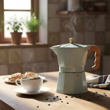 Imagem de Cafeteira Italiana Brinox Verona 6 Xícaras 300ml Alumínio Verde Moka P