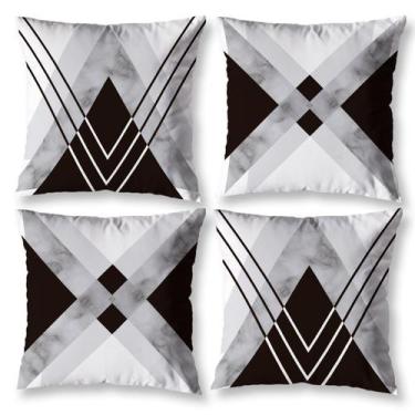 Imagem de Kit 4 Capa de Almofada 40cm x 40cm Decorativas Estampadas Digital Colo