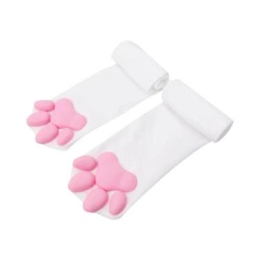 Imagem de Meias Femininas Kawaii 3D Com Pata De Gato, Meias Altas Para Cosplay L