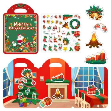 Imagem de Adesivos 3D Reutilizáveis De Natal Com Efeito Puffy, Livro De Adesivos