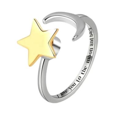 Imagem de Anel Giratório De Cristal Feminino Fofo Com Contas Para Alívio Da Ansi