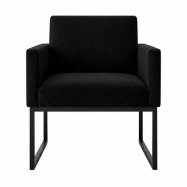 Imagem de 1 Poltrona para Recepção Lina com Base de Ferro Preto Resistente - Móv