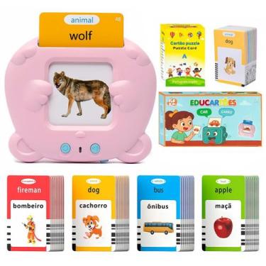 Imagem de Leitor De Cartões Didáticos Infantil Bilíngue Português Inglês Para Ap