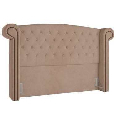 Imagem de Cabeceira Cama Box Casal Queen 160cm Provença P02 Veludo Bege - Mpozenato