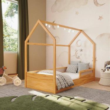 Imagem de Cama Montessoriana Casinha com Tela Rattan Divertidamente Marrom