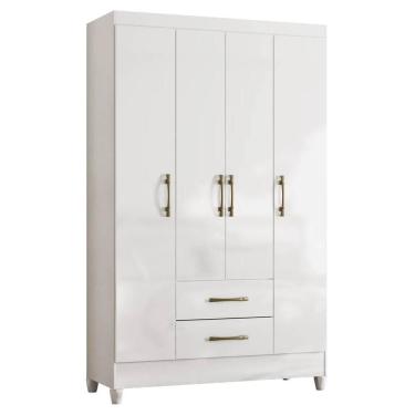 Imagem de Guarda Roupa Solteiro 111cm 4 Portas Évora Z17 Branco - Mpozenato