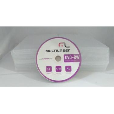 Imagem de DVD-RW Multilaser 4.7 GB, 4x + 10 Capas Transparente