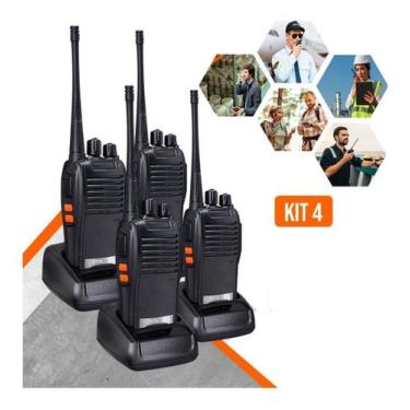 Imagem de Kit 4 Radio Comunicador 777s Profissional Ht Uhf 16 Canais