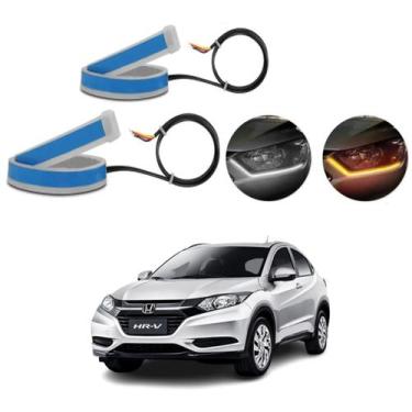 Imagem de Kit Fitas Led DRL Farol + Seta 12v 60cm Honda HR-V 1999 2000 2001 2002