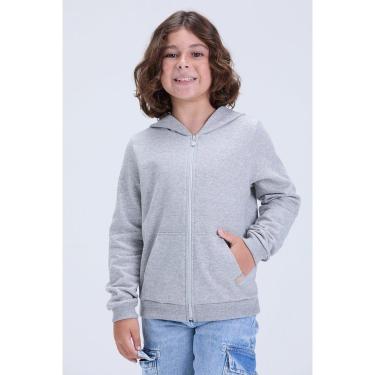 Imagem de Jaqueta Infantil Unissex de Inverno Moletom Liso com Capuz-Unissex
