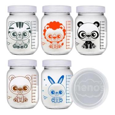 Imagem de 5 Potes Vidro Armazenar Leite Materno, Papinha (267.kawaii) - Congratu