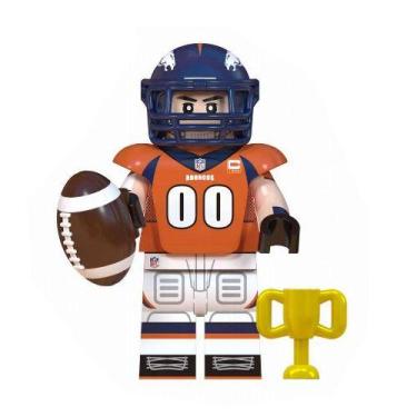 Imagem de Boneco jogador futebol americano bloco de montar, BRONCOS