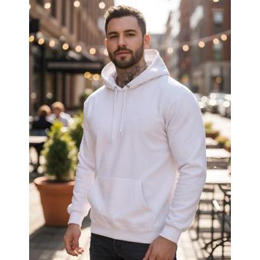 Imagem de Moletom Canguru Liso Algodão Unissex Blusa De Frio Estiloso - Multimai