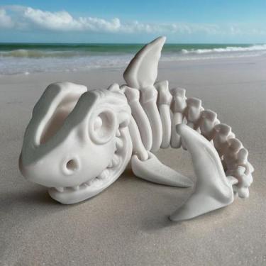 Imagem de Brinquedo Tubarão Esqueleto Articulado  Fidget Toy Baby Shark Criativo