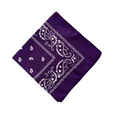 Imagem de Bandana Unissex Estampada Paisley Para Cabelo, Lenço Quadrado Esportiv