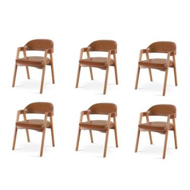 Imagem de Kit 6 Cadeiras para Mesa de Jantar Gaia Yescasa