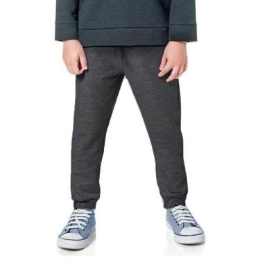 Imagem de Calça Moletom Infantil flanelado 4 A 8 anos Grafite Inverno Uniforme e