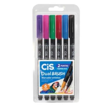 Imagem de Caneta brush pen dual brush 6 cores - CiS