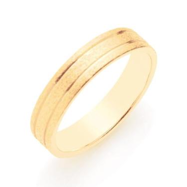 Imagem de Aliança fosca banhada a ouro 510332 Rommanel, Dourado, 22