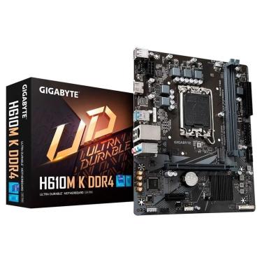 Imagem de Placa Mãe Gigabyte H610M K DDR4, Intel LGA 1700, Micro ATX, DDR4, HDMI, M.2 - 9MH610MK-...