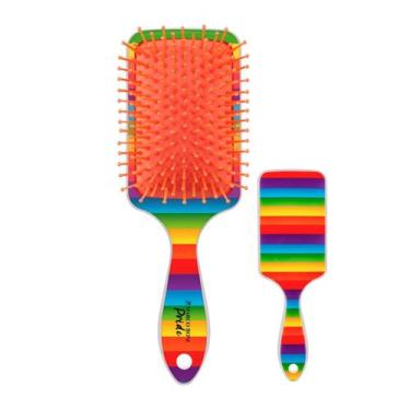 Imagem de Escova De Cabelo Raquete Uso Diário Coleção Pride Marco Boni, Laranja