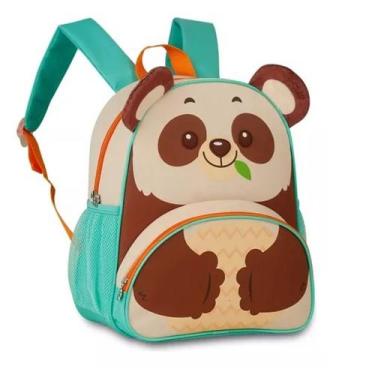 Imagem de Mochila Escolar Panda Infantil Zoo Clio Pets Original Animais Menina e