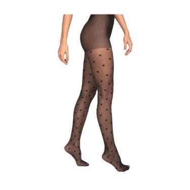 Imagem de Meia Calça Preta Fio 15 Trend Estrelas Loba by Lupo, M, Preto