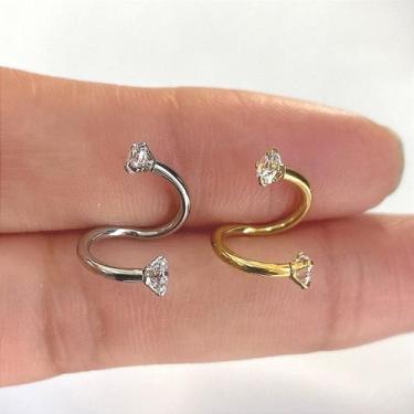 Imagem de TWISTER AÇO ZIRCÔNIAS - Piercing em Aço Cirúrgico com Zircônias Rosque