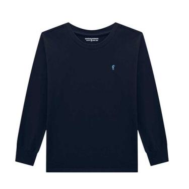 Imagem de Camiseta Manga Longa Infantil Menino Marinho Onda Marinha, 1, Azul mar
