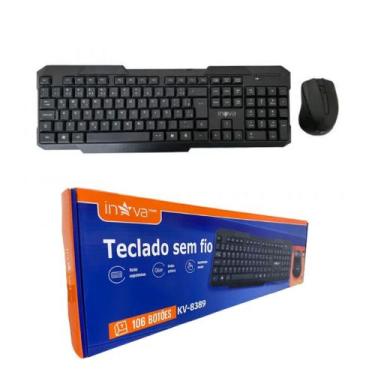 Imagem de Kit Teclado Mouse Inova Sem Fio Wireless Bluetooth 2.4G