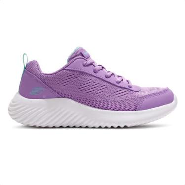 Imagem de Tênis Skechers Bounder Ez Breeze Juvenil, Lilás, Branco, 34